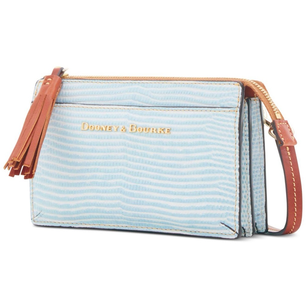 Dooney & Bourke Light Blue and Tan Crossbody Bag